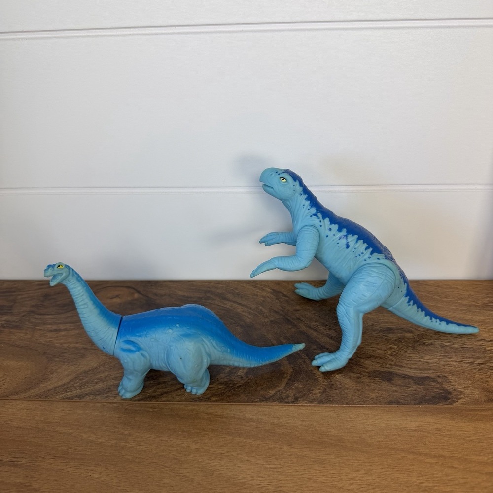 VTG Playskool Definitely Dinosaurs Toys Psittacosauras Apatosaurus Figures *Wear